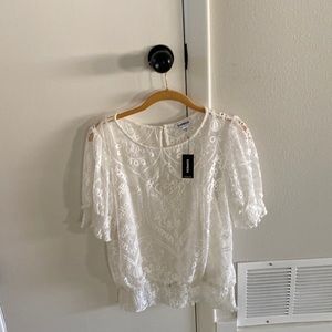 Express lace with under tank blouse